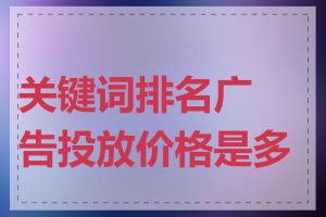 关键词排名广告投放价格是多少