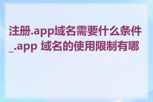 注册.app域名需要什么条件_.app 域名的使用限制有哪些