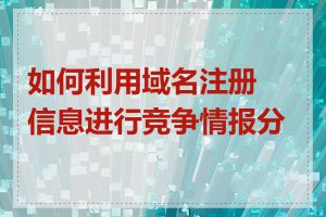 如何利用域名注册信息进行竞争情报分析