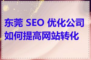 东莞 SEO 优化公司如何提高网站转化率