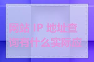 网站 IP 地址查询有什么实际应用