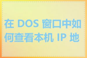 在 DOS 窗口中如何查看本机 IP 地址