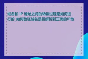 域名和 IP 地址之间的转换过程是如何进行的_如何验证域名是否解析到正确的IP地址