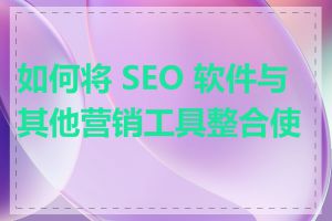 如何将 SEO 软件与其他营销工具整合使用