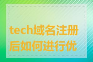 tech域名注册后如何进行优化