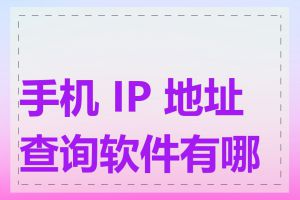 手机 IP 地址查询软件有哪些