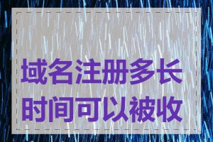 域名注册多长时间可以被收录