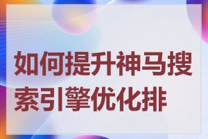 如何提升神马搜索引擎优化排名