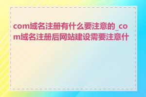 com域名注册有什么要注意的_com域名注册后网站建设需要注意什么