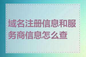 域名注册信息和服务商信息怎么查看