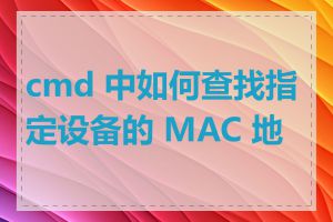 cmd 中如何查找指定设备的 MAC 地址