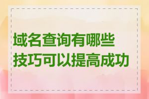 域名查询有哪些技巧可以提高成功率