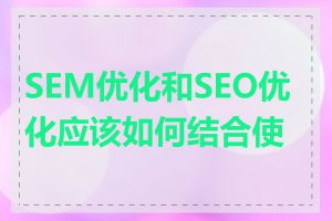 SEM优化和SEO优化应该如何结合使用