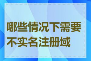 哪些情况下需要不实名注册域名