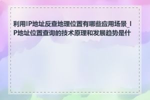 利用IP地址反查地理位置有哪些应用场景_IP地址位置查询的技术原理和发展趋势是什么