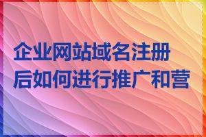 企业网站域名注册后如何进行推广和营销