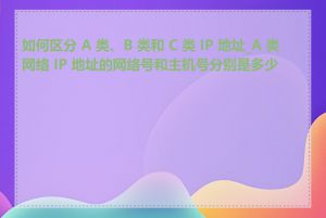 如何区分 A 类、B 类和 C 类 IP 地址_A 类网络 IP 地址的网络号和主机号分别是多少位