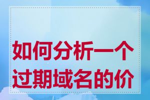 如何分析一个过期域名的价值