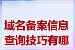 域名备案信息查询技巧有哪些