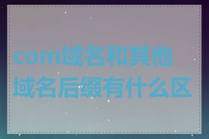 com域名和其他域名后缀有什么区别