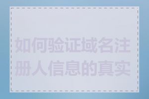 如何验证域名注册人信息的真实性