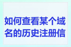 如何查看某个域名的历史注册信息