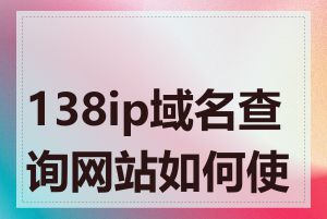 138ip域名查询网站如何使用