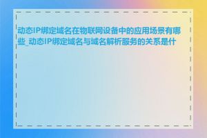 动态IP绑定域名在物联网设备中的应用场景有哪些_动态IP绑定域名与域名解析服务的关系是什么