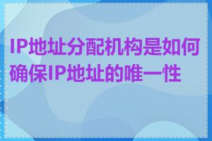 IP地址分配机构是如何确保IP地址的唯一性的