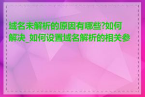 域名未解析的原因有哪些?如何解决_如何设置域名解析的相关参数