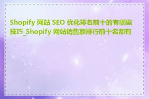 Shopify 网站 SEO 优化排名前十的有哪些技巧_Shopify 网站销售额排行前十名都有谁