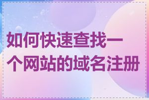 如何快速查找一个网站的域名注册人