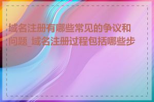 域名注册有哪些常见的争议和问题_域名注册过程包括哪些步骤