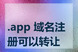 .app 域名注册可以转让吗