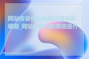 网站收录优化的具体措施有哪些_网站被降权的原因是什么