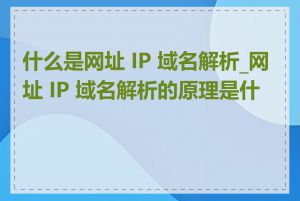 什么是网址 IP 域名解析_网址 IP 域名解析的原理是什么