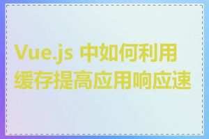 Vue.js 中如何利用缓存提高应用响应速度