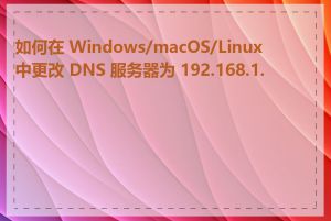 如何在 Windows/macOS/Linux 中更改 DNS 服务器为 192.168.1.1