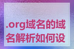 .org域名的域名解析如何设置