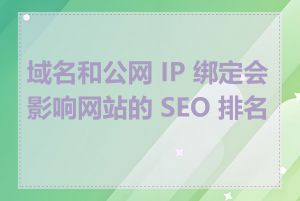 域名和公网 IP 绑定会影响网站的 SEO 排名吗