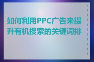 如何利用PPC广告来提升有机搜索的关键词排名