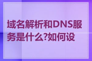 域名解析和DNS服务是什么?如何设置