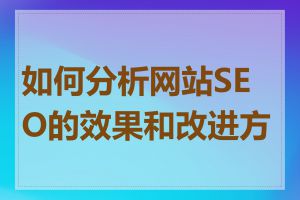 如何分析网站SEO的效果和改进方向