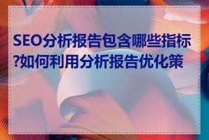 SEO分析报告包含哪些指标?如何利用分析报告优化策略