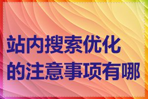 站内搜索优化的注意事项有哪些