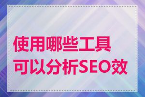 使用哪些工具可以分析SEO效果