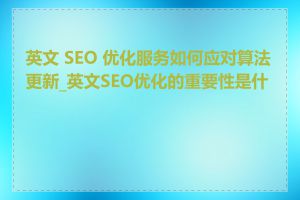 英文 SEO 优化服务如何应对算法更新_英文SEO优化的重要性是什么