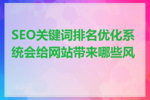 SEO关键词排名优化系统会给网站带来哪些风险