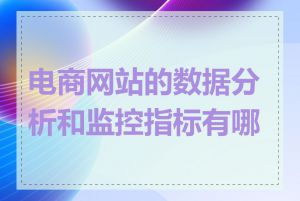 电商网站的数据分析和监控指标有哪些