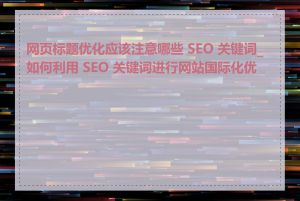 网页标题优化应该注意哪些 SEO 关键词_如何利用 SEO 关键词进行网站国际化优化